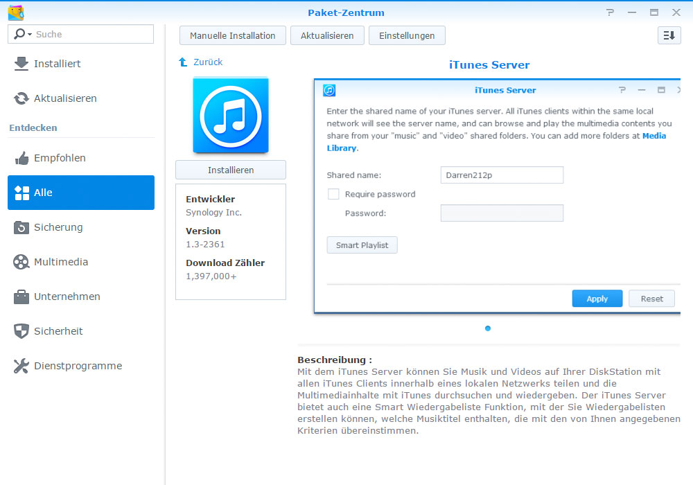 iTunes auf dem NAS speichern